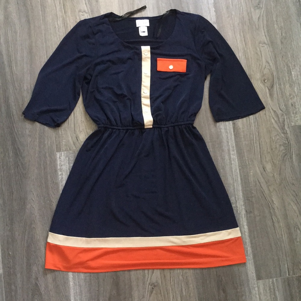 Slightly above the knee length dress